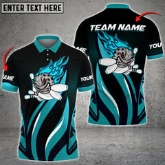 Maxcorners Funny Bowling Ball Flame Premium Multicolor Option Personalized Name 3D Shirt