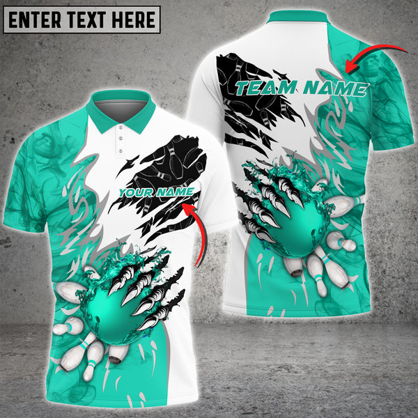 Maxcorners Bowling And Pins Plame Monster Hand Premium Multicolor Option Personalized Name 3D Shirt