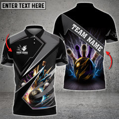 Maxcorners Bowling And Pins Premium Multicolor Option Customized Name 3D Shirt