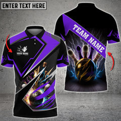 Maxcorners Bowling And Pins Premium Multicolor Option Customized Name 3D Shirt