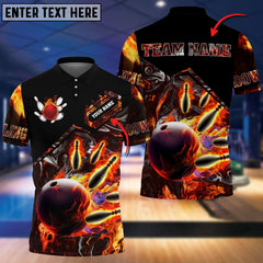 Maxcorners Volcanic Rock Bowling And Pins Multicolor Option Customized Name 3D Shirt