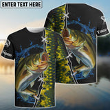 Maxcorners Largemouth Bass Fishing Green Bass Scales 3D Shirts