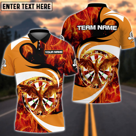 Maxcorners Flaming Phoenix Darts Multicolor Option Personalized Name 3D Shirt