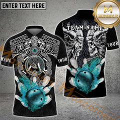 Maxcorners Viking With Skull Bowling Jersey Multicolor Options Personalized Name, Team Name 3D Shirt