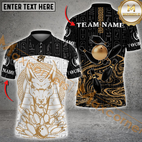 Maxcorners Anubis King Bowling Jersey Multicolor Options Personalized Name, Team Name 3D Shirt