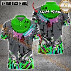 Maxcorners Graffiti Bowling Jersey Multicolor Options Personalized Name, Team Name 3D Shirt