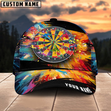 Maxcorners Darts Colorful Multicolor Option Personalized Name 3D Cap