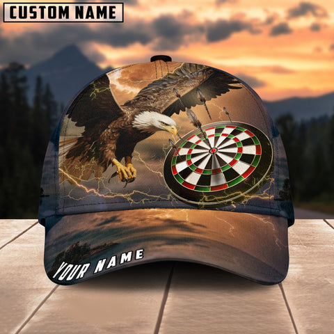 Maxcorners Darts Eagle Multicolor Option Personalized Name 3D Cap