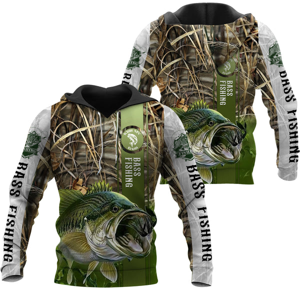 Maxcorners Custom Name Bass Fishing 3D Shirts