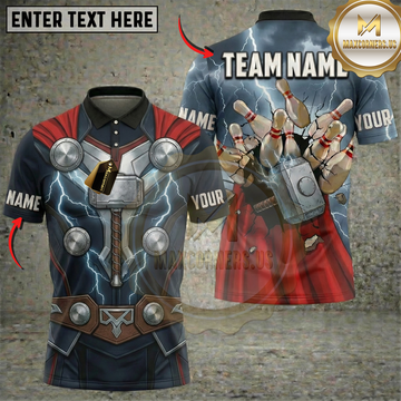 Maxcorners Bowling Stormbreaker Thunder Armor Strike Personalized Name 3D Unisex Shirt