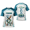 Maxcorners Its In My DNA Fishing Shirt, Fishing Funny Shirt, Long Sleeve Sun Shirts, Gift For Fisherman