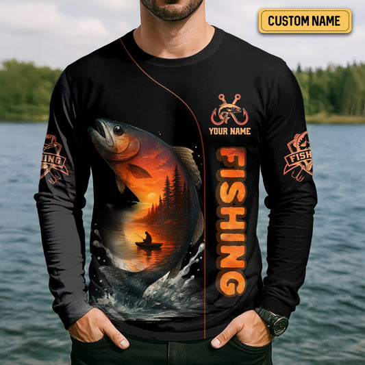 Maxcorners The Man The Myth The Legend, Hooded UPF Shirt, Tournament Fishing Shirt, Funny Fishing Tee Shirts, Long Sleeve Tops