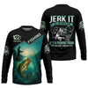 Maxcorners Jerk It Fishing Funny Shirt, Long Sleeve Fishing Shirts, SPF Shirts For Men, Men Long Sleeve Shirt