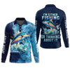 Maxcorners I'm Either Fishing Or Thinking About It Fishing Shirt, Fishing T-Shirts Funny, Long Sleeve Sun Shirt