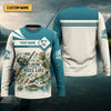 Maxcorners Living The Reel Life Fishing Shirts, Funny Fishing Shirts, Long Sleeve Sun Shirt, Fishing Gifts For Men