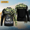 Maxcorners Crappie Life Camo Fishing Shirt, Fishing T-Shirts Funny, SPF Long Sleeve Shirts, Men Long Sleeve Shirt