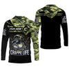 Maxcorners Camo Fishing Shirt, Fishing T-Shirts Funny, Hooded Sun Shirt, SPF Long Sleeve Shirts, Men Long Sleeve Shirt