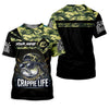 Maxcorners Crappie Life Camo Fishing Shirt, Fishing T-Shirts Funny, SPF Long Sleeve Shirts, Men Long Sleeve Shirt