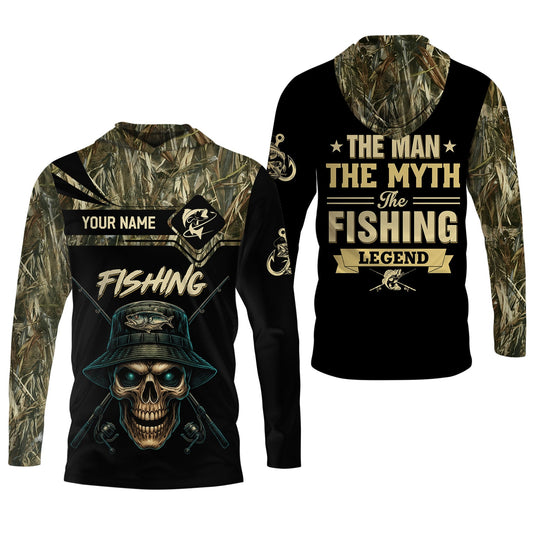 Maxcorners The Man The Myth The Legend, SPF Long Sleeve Shirts, SPF Shirts For Men, Fishing UPF Shirts, Sun Shirts For Men