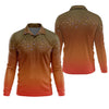 Maxcorners Orange Brook Trout Skin UPF Fishing Shirts, Hooded Sun Shirt, Personalized Fishing Gifts, UV Shirts
