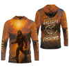 Maxcorners Bigfoot Fishing Shirt, Fishing Therapy SPF Shirts For Men, Fishing UPF Shirts, Funny Fishing Shirt