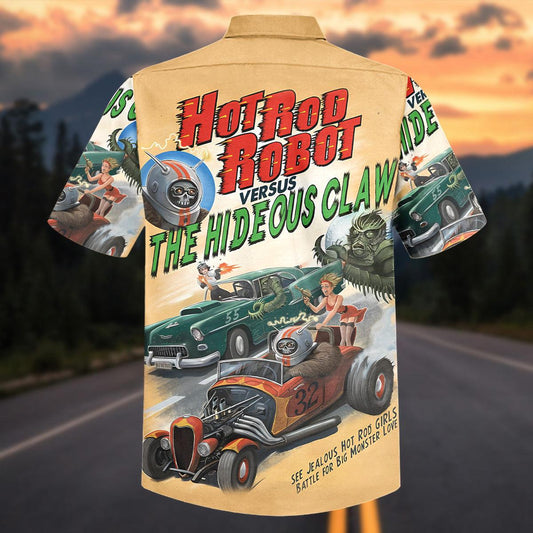 Maxcorners Hot Rod Robot Versus The Hideous Claw Hawaiian Shirt