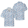 Maxcorners Navy Fish Pattern Fishing UPF Shirts, Men's Fishing Shirts Long Sleeve, Presents For Fishermen