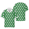 Maxcorners St Patrick's Day Shamrock Argyle Pattern Green And White Argyle Golf Shirt, Polo Shirts For Men, Golf Shirts For Men