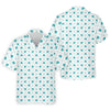 Maxcorners Grid Pattern Shamrock Golf Shirt, St Patrick's Day Golf Tops For Men, Golf Shirts For Men, Polo Shirts For Men