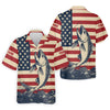 Maxcorners Personalized American Flag Fishing Shirt, Patriotic Bass Long Sleeve UPF For Men