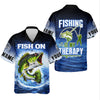 Maxcorners Fishing Is My Therapy Fishing UPF Shirt, Fish On, Personalized Fishing Shirt For Men, Mens Casual Shirts