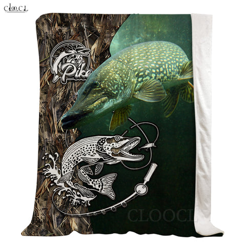 Maxcorners Pike Fishing 3D Quilt - Blanket