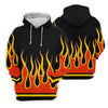 Maxcorners Black Orange Yellow Flame Sleeve Golf Shirt, Golf Polo For Women, Printed Golf Shirt LM1507