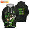 Maxcorners Grip It Rip It Sip It St Patrick's Day Leprechaun Golf And Beer Shamrock Golf Shirt, Golf Shirt For Women