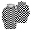 Maxcorners Black White Checkerboard Racing Pattern Golf Shirt, Ladies Golf Shirts, Golf Polo For Women, Performance Golf Shirt LM1507
