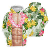 Maxcorners Light Skin Tropical Muscle Chest Hawaiian Golf Polo Shirt, Golf Shirts For Women, Women's Golf Apparel LM1507