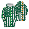 Maxcorners Irish Shamrock Vertical Stripes St Patrick's Day Golf Shirt, Women's Golf Shirts, Ladies Golf Polos