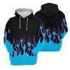 Maxcorners Black Cyan Purple Flame Sleeve Golf Shirt, Women's Golf Tops, Women’s Golf Apparel LM1507