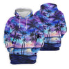 Maxcorners Moonlit Tropical Beach Palm Tree Golf Shirt, Women's Golf Shirt, Hawaiian Golf Shirt, Golf Polo For Women LM1507