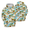 Maxcorners Cute Funny Duck Hawaiian Golf Shirt, Beach Theme Women's Golf Tops, Ladies Golf Shirts LM1507