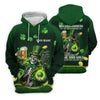 Maxcorners Hello Darkness Four Leaf Clover St Patricks Day Fun Golf Shirts For Men, St Patrick's Green Polo Shirts For Men