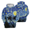 Maxcorners Van Gogh Starry Night Tropical Palm Tree Golf Shirt, Golf Polo For Women, Printed Golf Shirt LM1507
