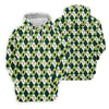 Maxcorners Green And White Argyle Pattern St Patrick's Day Golf Shirt, Women's Golf Shirts, Ladies Golf Polos