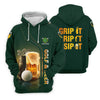 Maxcorners Grip It Rip It Sip It Golf And Beer St Patrick's Day Green Golf Shirts For Men, Golf Gift For Men
