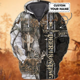 Maxcorners Custom Name Hunting Deer Skull Shirt 3D All Over Printed Clothes