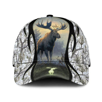 Maxcorners 3D All Over Print Baseball Cap Hunting Moose Forest Cap LM0402