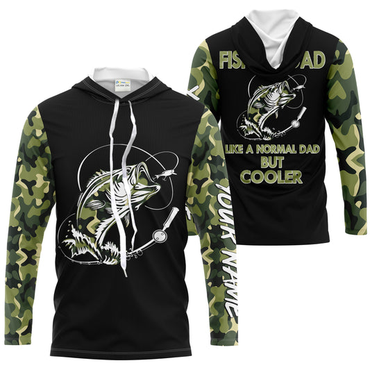 Maxcorners Bass Fishing Dad Like A Normal Dad But Cooler camo Custom long sleeves fishing shirt LM0201