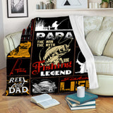 Maxcorners Papa The Man The Myth The Fishing Legend 3D Quilt - Blanket