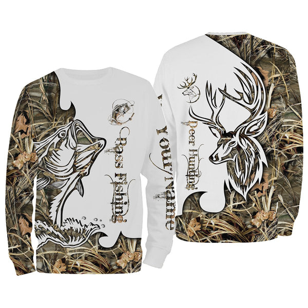 Maxcorners Customize Name Bass Fishing Deer Hunting 3D Shirts