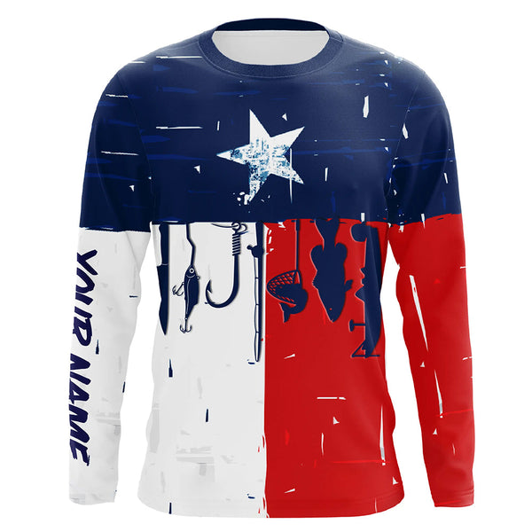 Maxcorners Texas flag UV protection fishing shirt fishing jersey for fisherman MT2108